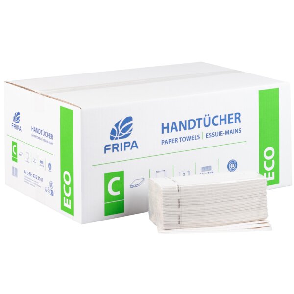 Fripa Essuie-mains ECO, 250 x 230 mm, pli en V, blanc