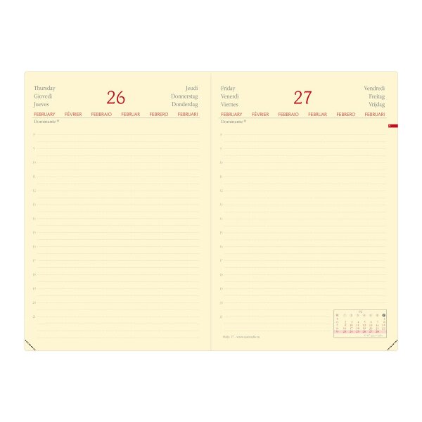 QUO-VADIS Agenda Silk Daily17 Pr. 2027 376014Q 1T/1S schwarz ML 12x17cm