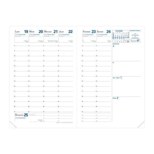QUO-VADIS Agenda Club Affaires 2027 0041301Q 1W/2S himbeer FR 10x15cm