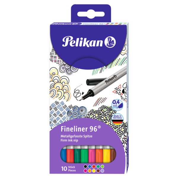 Pelikan Fineliner 96, 10er Etui, Strichst&auml;rke: 0,4 mm