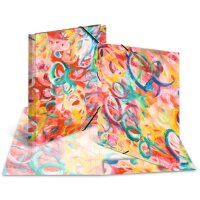 HERMA Chemise à élastiques Taches de couleurs, carton, A3