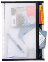 HERMA Reissverschlusstasche, abheftbar, DIN A4, schwarz