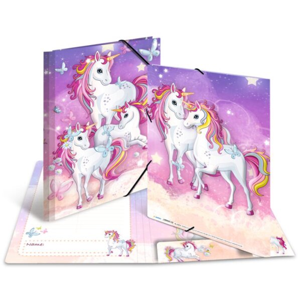 HERMA Chemise à élastiques Licorne, carton, A3