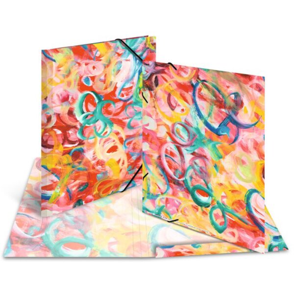 HERMA Chemise à élastiques Taches de couleurs, carton, A4