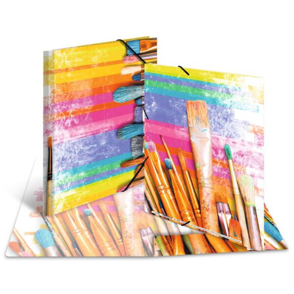 HERMA Chemise à élastiques Taches de couleurs, carton, A4