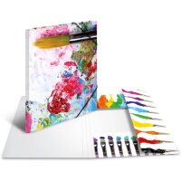 HERMA Chemise à élastiques Taches de couleurs, carton, A4