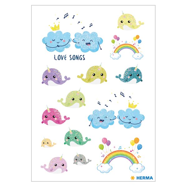 HERMA Sticker DECOR Love Songs, pailleté