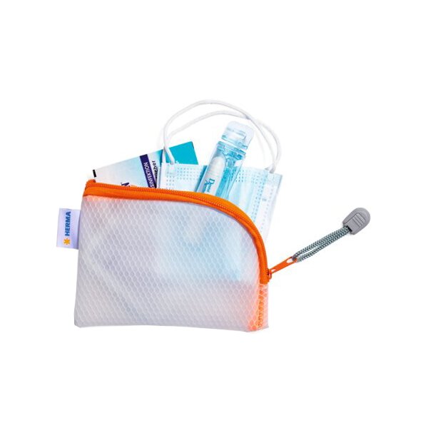 HERMA Pochette à fermeture à zip Mesh Bags, A7, bleu