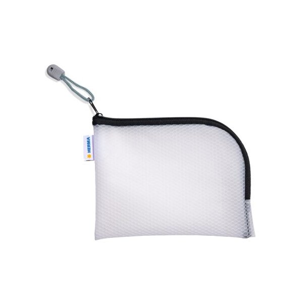 HERMA Pochette à fermeture à zip Mesh Bags, A7, bleu