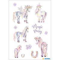 HERMA Autocollants DECOR Poney, pailleté
