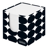 herlitz Cube bloc-notes Just Black, 90 x 90 mm, noir/blanc