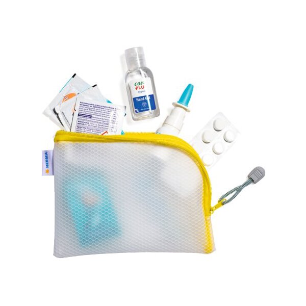 HERMA Pochette à fermeture à zip Mesh Bags, A6, jaune