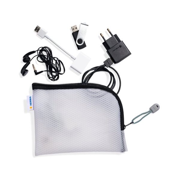 HERMA Pochette à fermeture à zip Mesh Bags, A6, jaune