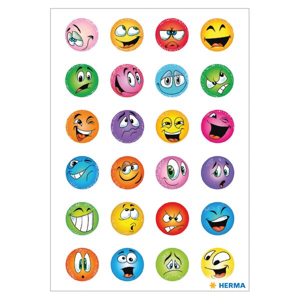 HERMA Autocollants DECOR Expressions du visage, pailleté
