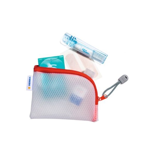 HERMA Pochette à fermeture à zip Mesh Bags, A7, vert