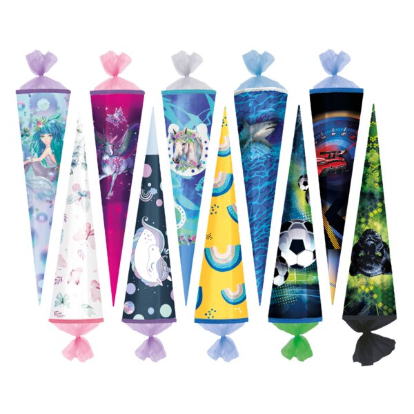 herlitz Schultüte, 6-eckig, 500 mm, Motive sortiert