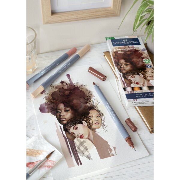 FABER-CASTELL Marqueur aquarelle GOLDFABER, étui Portrait