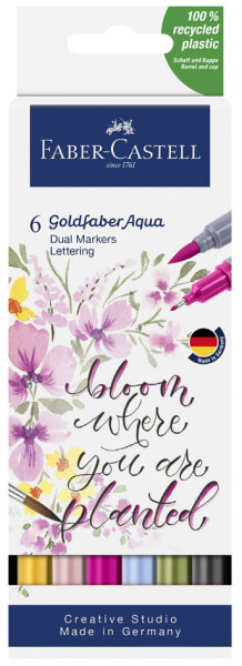 FABER-CASTELL Aquarellmarker GOLDFABER, 6er Etui Lettering