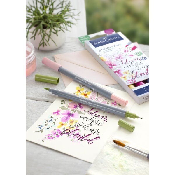 FABER-CASTELL Marqueur aquarelle GOLDFABER, étui Lettering