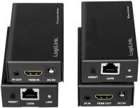 LogiLink Kit dextension HDMI via LAN, POC/IR, 60 m, noir