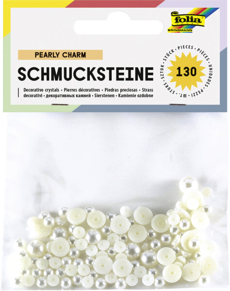 folia Schmucksteine "Pearly Charm", rund, perlmutt