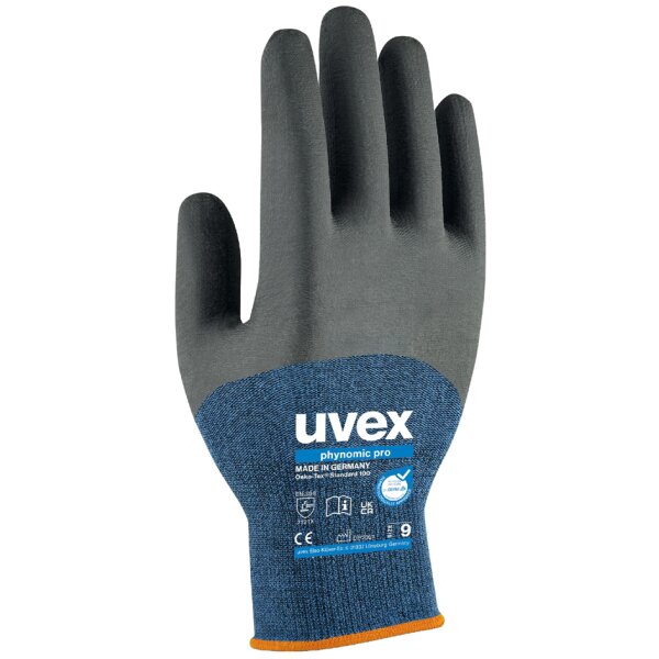 uvex Arbeitshandschuh phynomic pro, blau anthrazit, Grösse 9