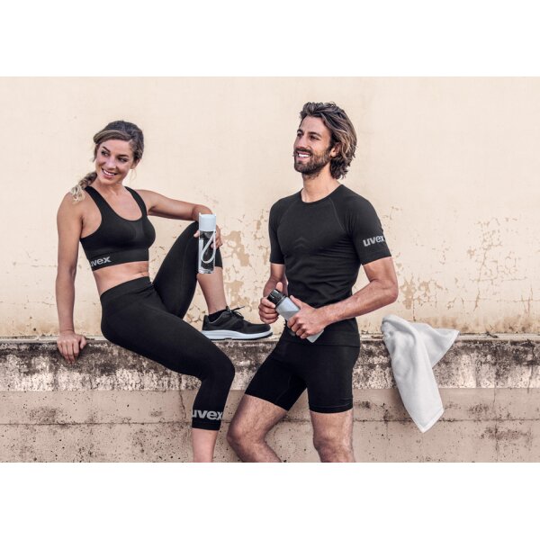 uvex T-shirt à manches courtes pour hommes, M/L, noir