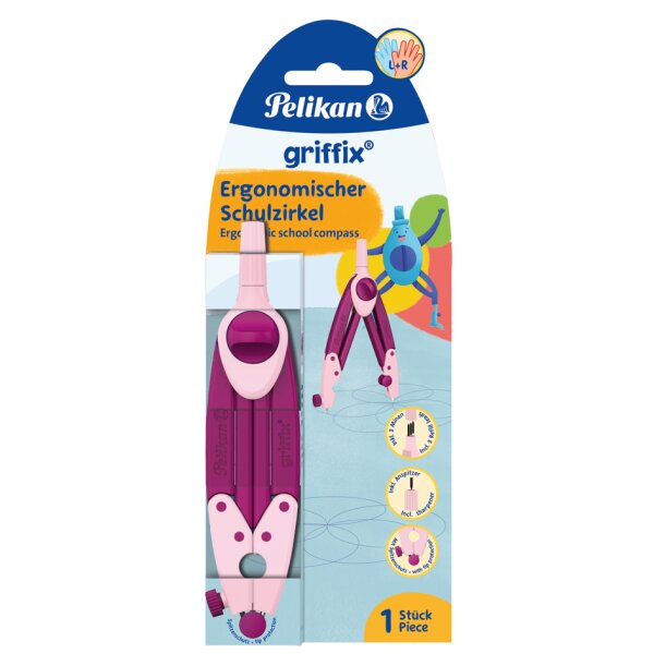 Pelikan Compas scolaire griffix Sweet Berry, boîte pliable
