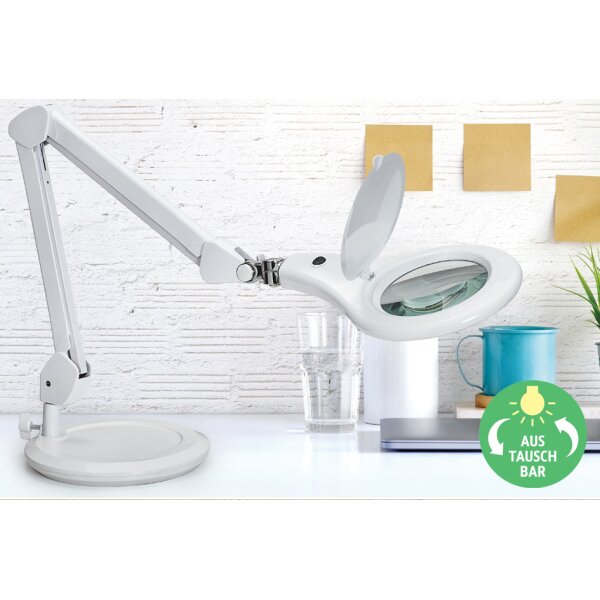 MAUL Lampe loupe à LED MAULmakro, socle, noir