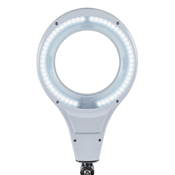 MAUL Lampe loupe à LED MAULmakro, socle, blanc