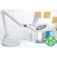 MAUL Lampe loupe à LED MAULmakro, socle, blanc