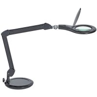 MAUL Lampe loupe à LED MAULmakro, socle, blanc