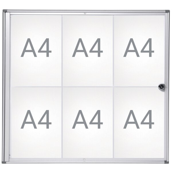 MAUL Vitrine daffichage MAULextraslim, 12 x A4, aluminium