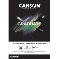CANSON Bloc de dessin GRADUATE MIXED MEDIA, A5, noir