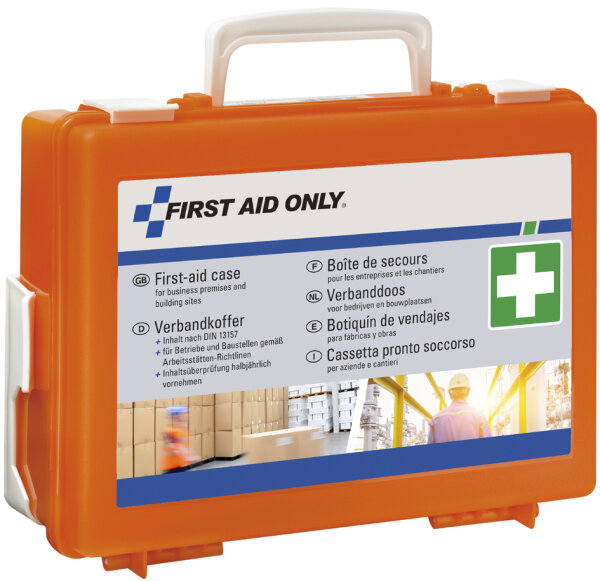 FIRST AID ONLY Boîte de premiers secours DIN 13157, orange