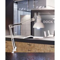 MAUL Lampe de bureau MAULstudy, avec pince, blanc