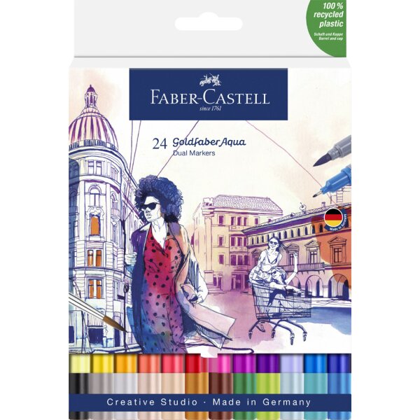 FABER-CASTELL Aquarellmarker GOLDFABER, 24er Etui