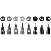 FABER-CASTELL Artist Pen Tuschestift 167171 grau, schwarz...