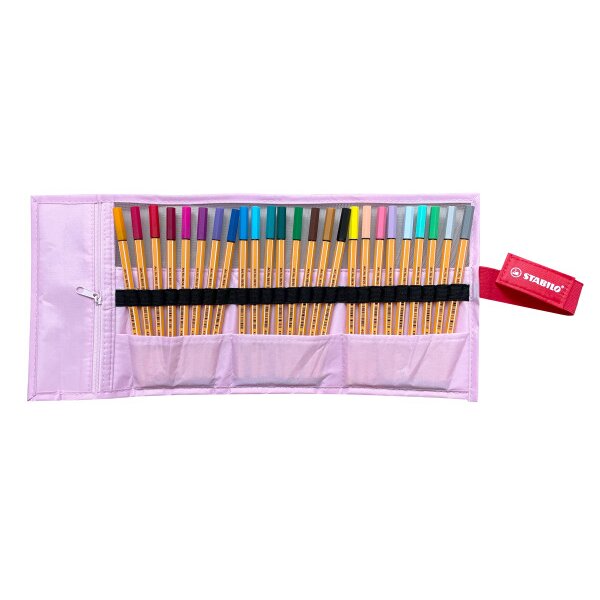 STABILO Rollerset point 88 0.4mm 8825-08-04CH 25 couleurs ass. rose pastel