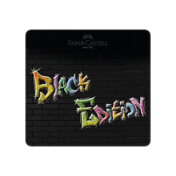 FABER-CASTELL Farbstifte Black Edition 116425 24 Farben, Metalletui