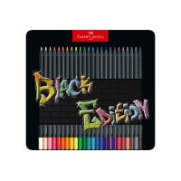 FABER-CASTELL Farbstifte Black Edition 116425 24 Farben,...