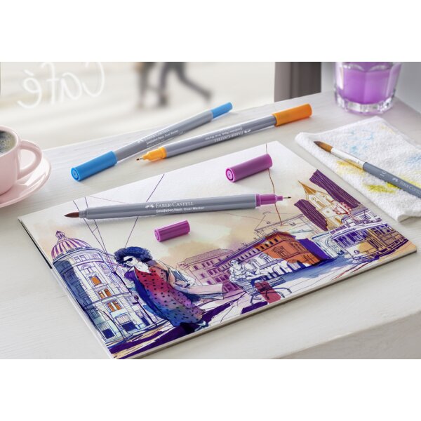 FABER-CASTELL Marqueur aquarelle GOLDFABER, étui de 18