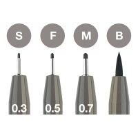 FABER-CASTELL Artist Pen Tuschestift 167169 warmgrau 4 Stk.