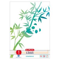 herlitz Arbeitsblock GREENline DIN A4, 50 Blatt, Lineatur 2