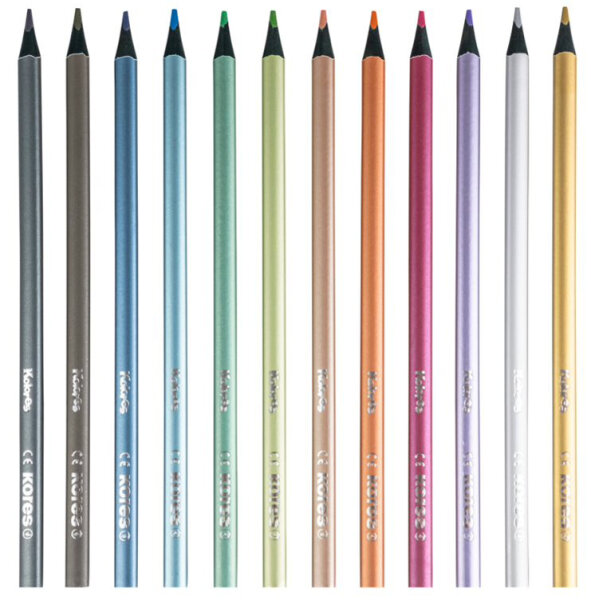 Kores Crayon de couleur Kolores Metallic Style, étui de 12