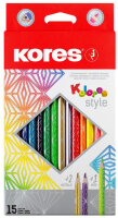 Kores Dreikant-Buntstifte "Kolores Style", 15er...