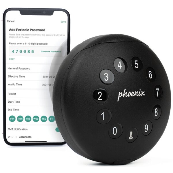 phoenix Boîte à clés PALM KS0212EC avec câble en acier, noir