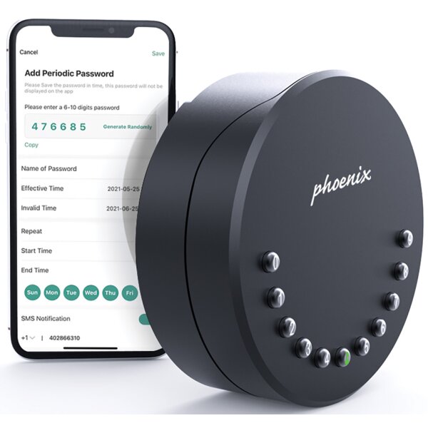 phoenix Boîte à clés SMILE KS0215ES, anse de cadenas, noir