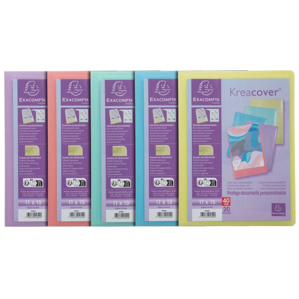 EXACOMPTA Sichtbuch Aquarel 11x15cm 5809E ass. 20 Taschen