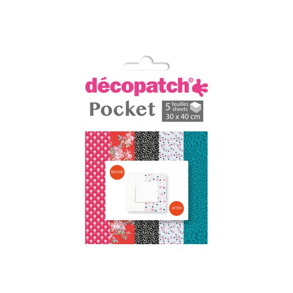 DECOPATCH Papier Pocket Nr. 2 DP002O 5 Blatt à 30x40cm